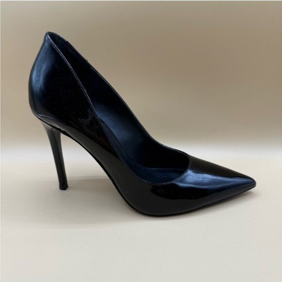 Michael Kors Keke Pointed Toe Pump Heels Size 10M Black Leather Classic Stiletto - Picture 1 of 11